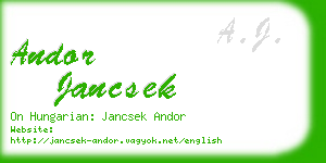 andor jancsek business card